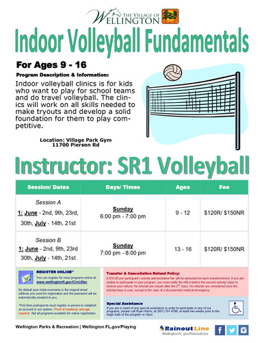 Sunday Indoor Volleyball Fundamentals - SR1 Volleyball