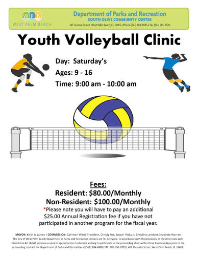 Saturday Indoor Volleyball Clinics - SR1 Volleyball